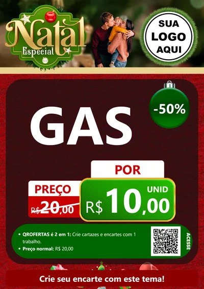 Modelo de Cartaz para Cartaz A4 Vertical com o tema Natal Especial para Água e gás