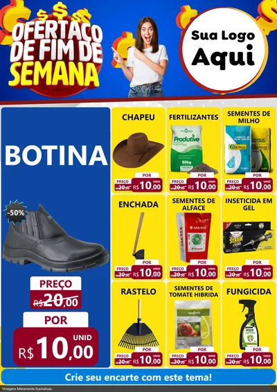 Modelo de Encarte para Encarte A4 Vertical com o tema Ofertaço de Fim de Semana para Agropecuária