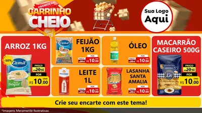 Modelo de TV para TV Horizontal com o tema Promoção carrinho cheio para Supermercado