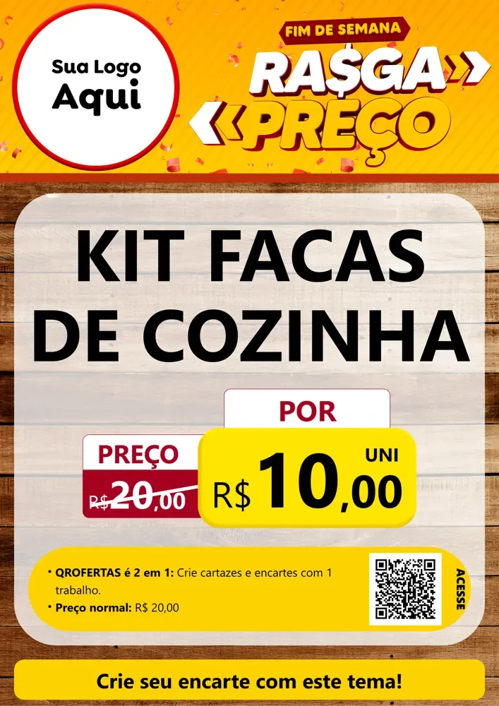Modelo de Cartaz para Cartaz A4 Vertical com o tema Fim de Semana Rasga Preços para Utilidades Domésticas