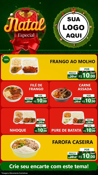 Modelo de TV para TV Vertical com o tema Natal Especial para Restaurante
