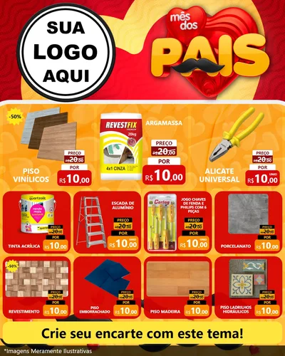Modelo de Rede Social para Feed Instagram com o tema Mês Dos Pais para Material para Construção