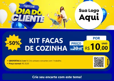 Modelo de Cartaz para Cartaz A4 Horizontal com o tema Especial Dia do Cliente para Utilidades Domésticas