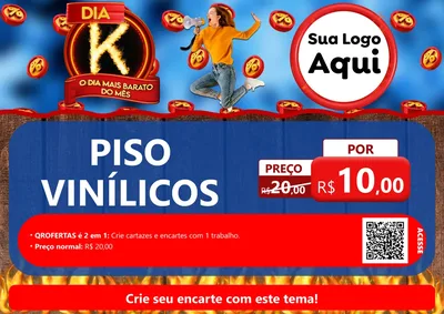 Modelo de Cartaz para Cartaz A4 Horizontal com o tema Dia K - O Dia Mais Barato Do Mês para Material para Construção