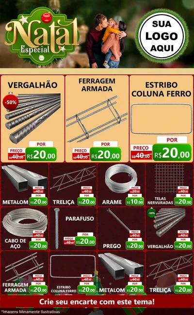 Modelo de Encarte para Encarte Grande com o tema Natal Especial para Ferragens