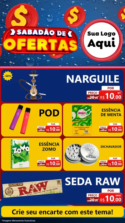 Modelo de TV para TV Vertical com o tema Sabadão de Ofertas para Tabacaria