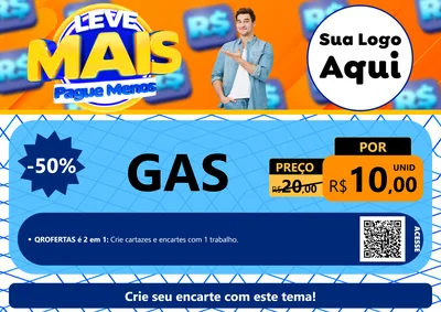 Modelo de Cartaz para Cartaz A4 Horizontal com o tema Leve Mais, Pague Menos para Água e gás