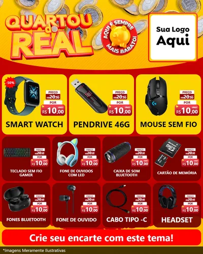 Modelo de Rede Social para Feed Instagram com o tema Quartou do Real para Informática