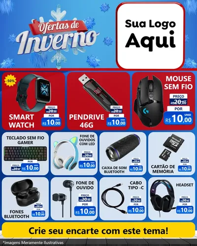 Modelo de Rede Social para Feed Instagram com o tema Ofertas de Inverno para Informática