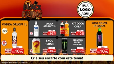 Modelo de TV para TV Horizontal com o tema Black Friday para Distribuidora de bebidas