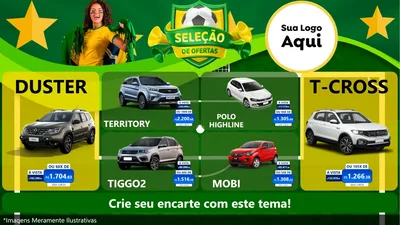 Modelo de TV para TV Horizontal com o tema Seleção de Ofertas - Copa para Concessionaria de Carros
