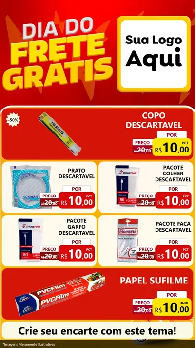 Modelo de TV para TV Vertical com o tema Dia do Frete Grátis para Embalagens