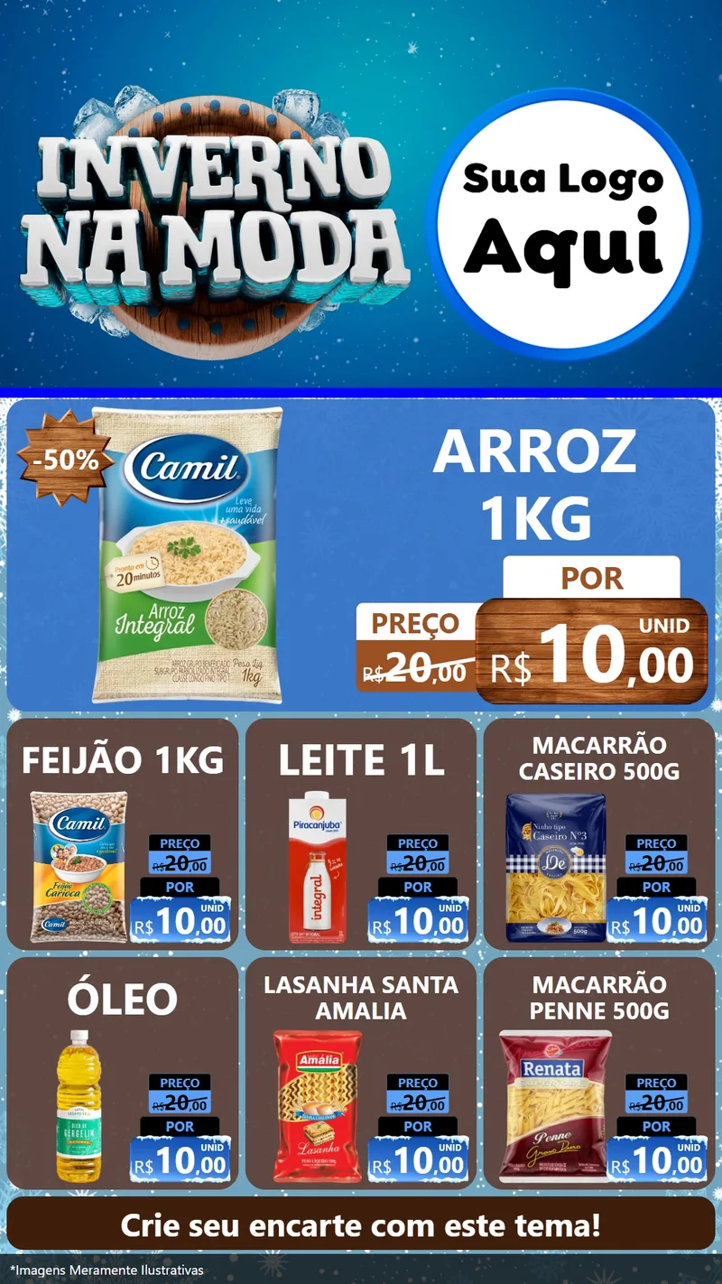 Modelo de Rede Social para Stories com o tema Inverno na Moda para Supermercado