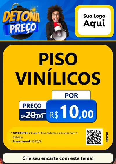 Modelo de Cartaz para Cartaz A4 Vertical com o tema Detona Preços para Material para Construção