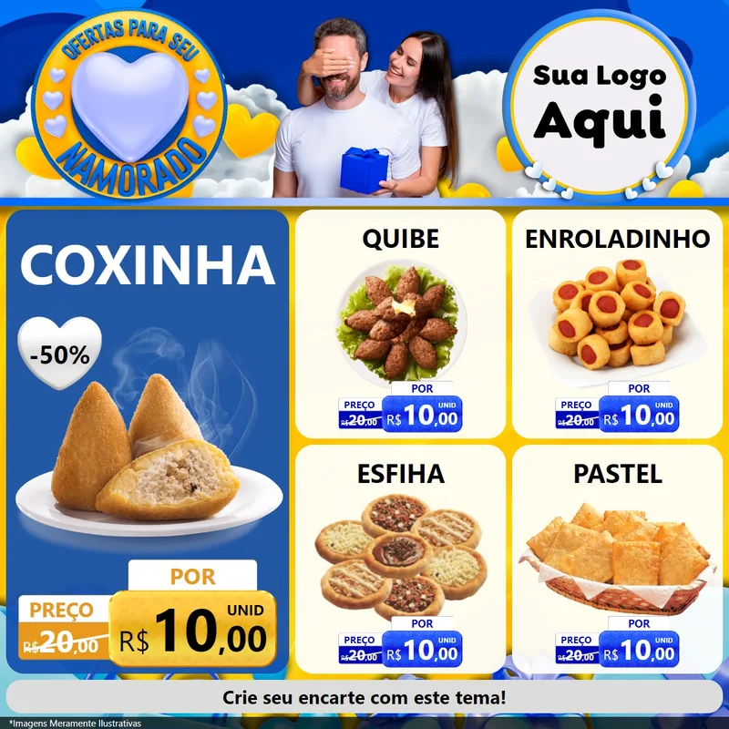 Modelo de Rede Social para Feed Facebook com o tema Ofertas Para Seu Namorado para Salgadaria