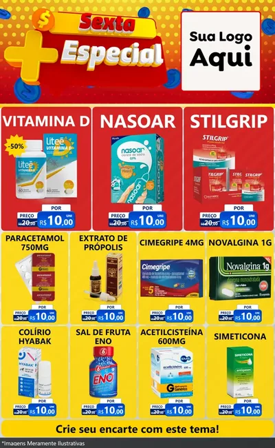 Modelo de Encarte para Encarte Grande com o tema Sexta Mais Especial para Farmácia