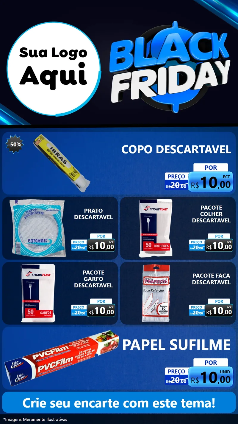 Modelo de TV para TV Vertical com o tema Black Friday para Embalagens