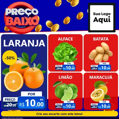 Modelo de Rede Social para Feed Facebook com o tema Preço Baixo para Hortifrúti