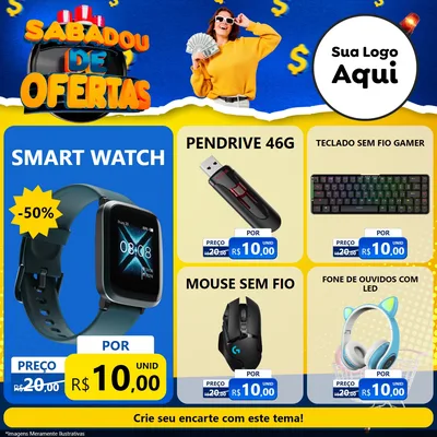 Modelo de Rede Social para Feed Facebook com o tema Sabadou de Ofertas para Informática