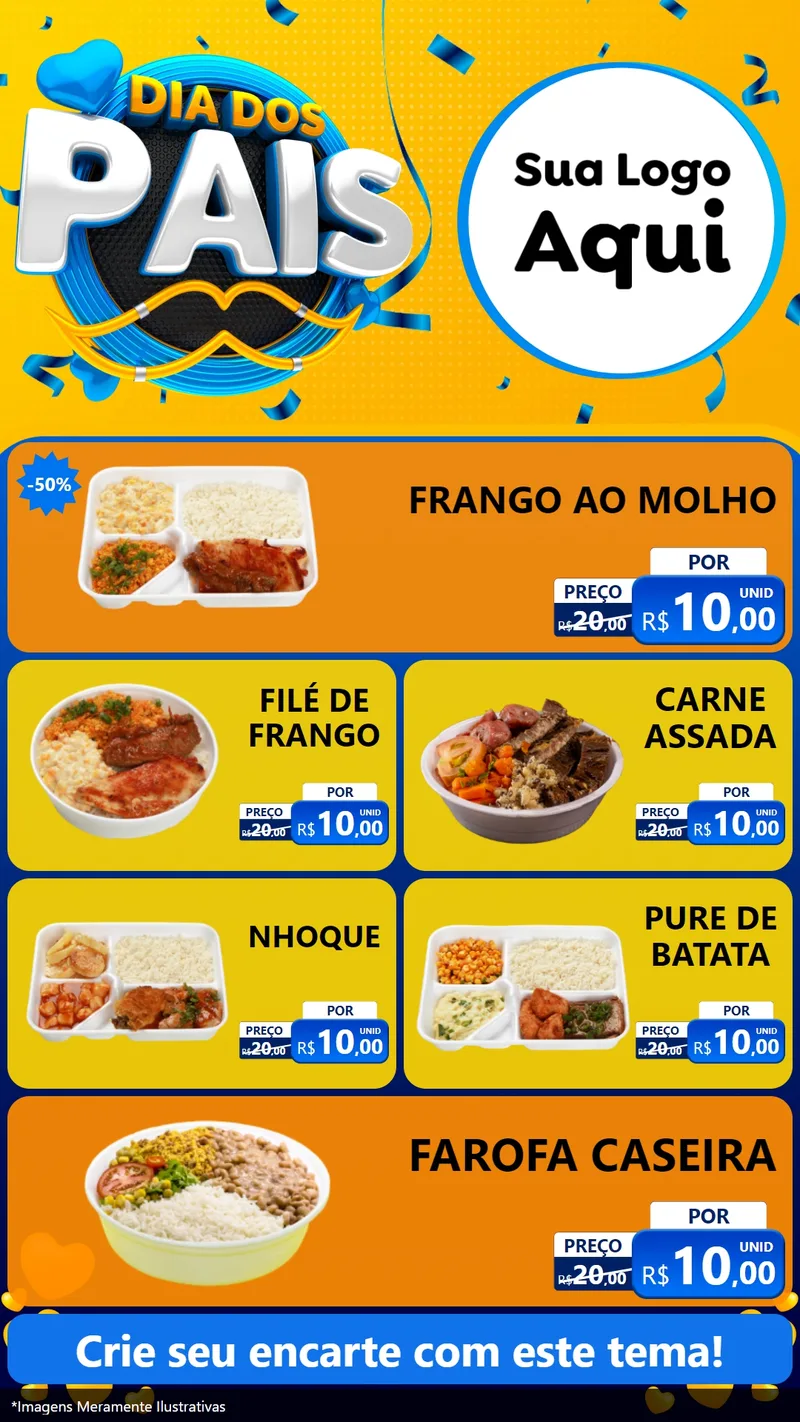 Modelo de TV para TV Vertical com o tema Dia dos Pais para Restaurante