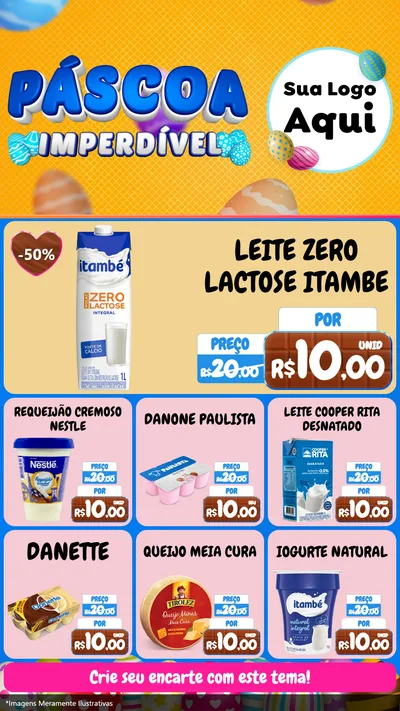 Modelo de Rede Social para Stories com o tema Páscoa Imperdível para Frios e Laticínios