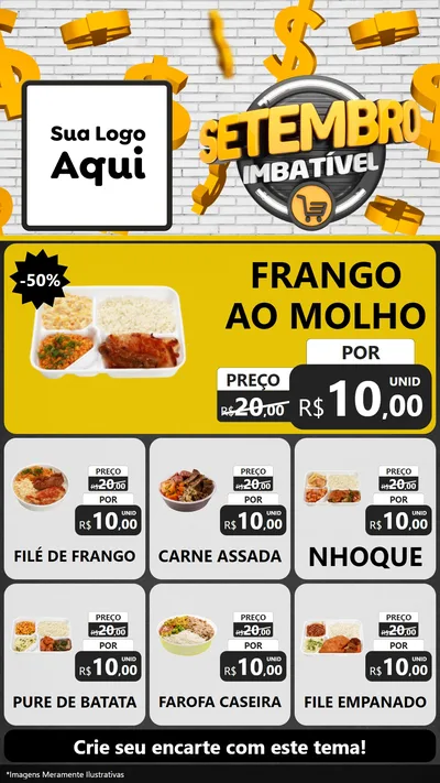 Modelo de Rede Social para Stories com o tema Setembro Imbatível para Restaurante