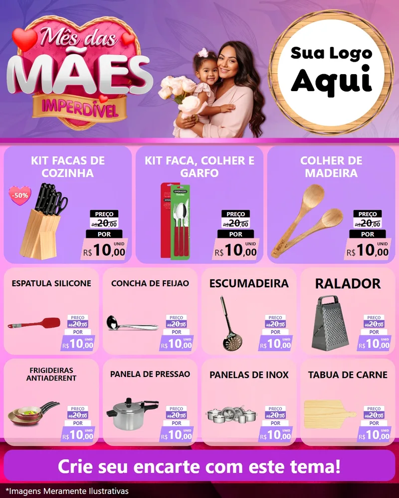 Modelo de Rede Social para Feed Instagram com o tema Mês das Mães Imperdível para Utilidades Domésticas