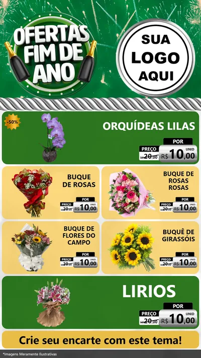 Modelo de TV para TV Vertical com o tema Ofertas Fim de Ano para Floricultura e jardim