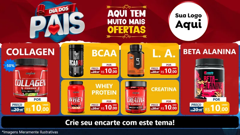 Modelo de TV para TV Horizontal com o tema Dia dos Pais para Suplementos alimentares
