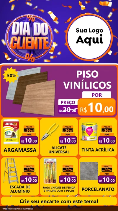 Modelo de Rede Social para Stories com o tema Dia do Cliente para Material para Construção