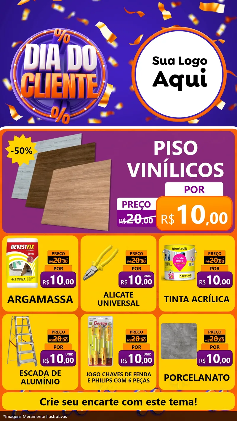 Modelo de Rede Social para Stories com o tema Dia do Cliente para Material para Construção