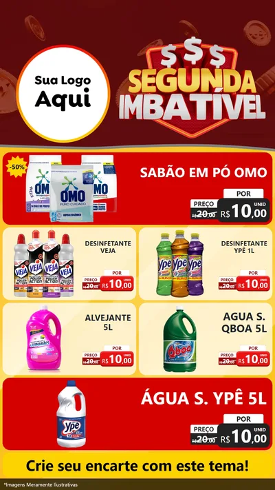 Modelo de TV para TV Vertical com o tema Segunda Imbatível para Produtos de Limpeza