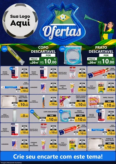 Modelo de Encarte para Encarte A4 Vertical com o tema Ofertas (Futebol) para Embalagens
