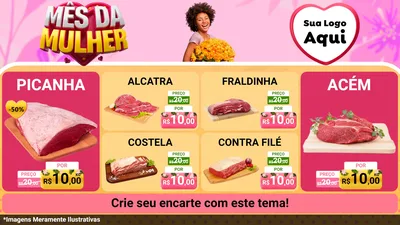 Modelo de TV para TV Horizontal com o tema Mês da Mulher para Açougue