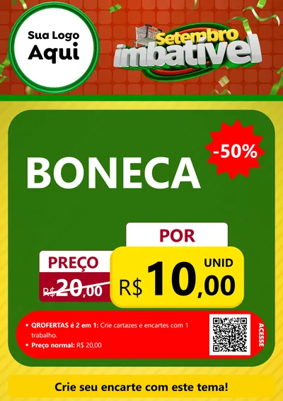 Modelo de Cartaz para Cartaz A4 Vertical com o tema Setembro Imbatível para Brinquedos
