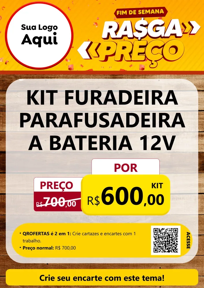 Modelo de Cartaz para Cartaz A4 Vertical com o tema Fim de Semana Rasga Preços para Maquinas e Ferramentas