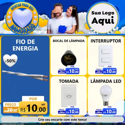 Modelo de Rede Social para Feed Facebook com o tema Ofertas Para Seu Namorado para Materiais Elétricos