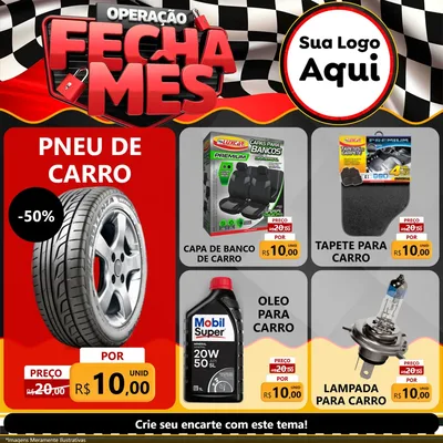 Modelo de Rede Social para Feed Facebook com o tema Operação Fecha Mês - Auto Moto para Auto peças