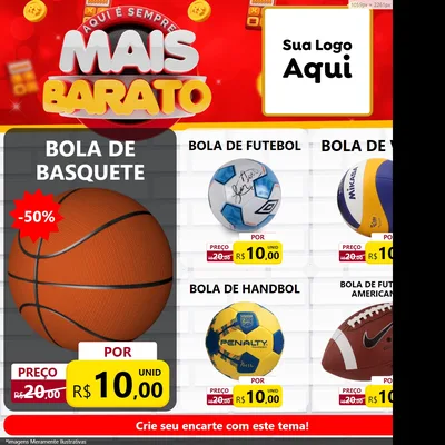 Modelo de Rede Social para Feed Facebook com o tema Mais Barato para Artigos Esportivos