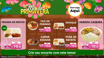 Modelo de TV para TV Horizontal com o tema Mês da Primavera para Restaurante