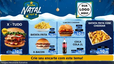 Modelo de TV para TV Horizontal com o tema O Melhor Natal É Aqui! para Hamburgueria