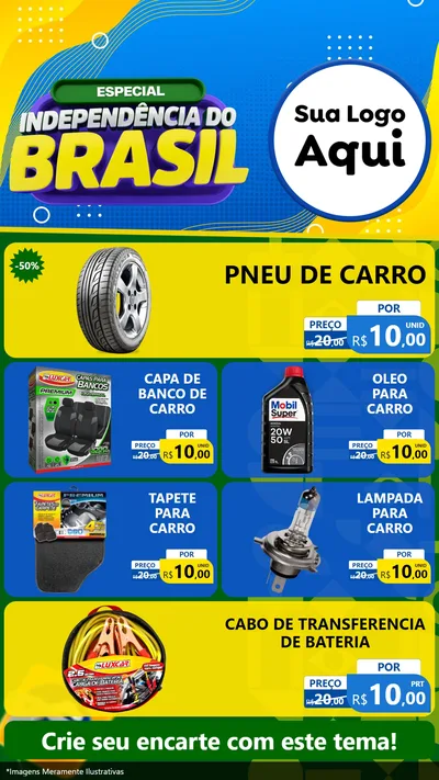 Modelo de TV para TV Vertical com o tema Especial Independência do Brasil para Auto peças