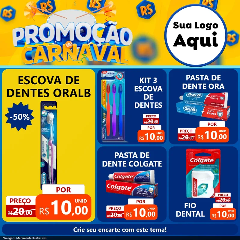 Modelo de Rede Social para Feed Facebook com o tema Promoção de Carnaval para Higiene Pessoal