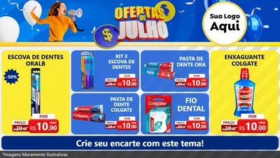 Modelo de TV para TV Horizontal com o tema Ofertas de Julho para Higiene Pessoal