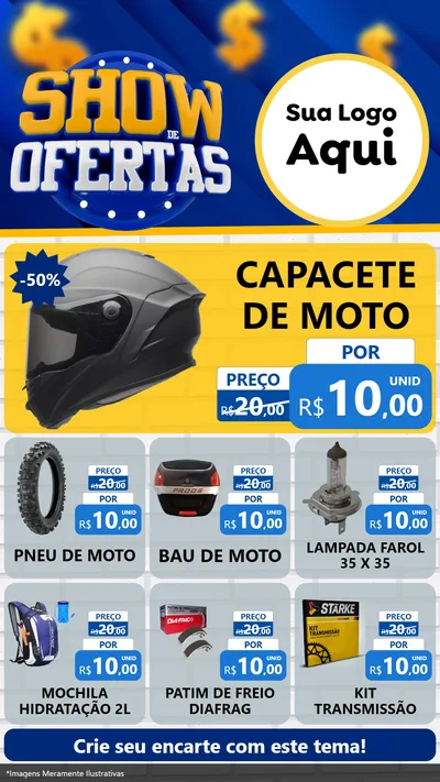 Modelo de Rede Social para Stories com o tema Show de Ofertas para Moto peças