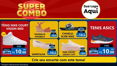 Modelo de TV para TV Horizontal com o tema Super Combo para Calçados
