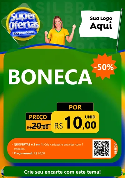 Modelo de Cartaz para Cartaz A4 Vertical com o tema Super Ofertas de Independência para Brinquedos