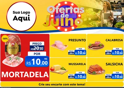 Modelo de Encarte para Encarte A4 Horizontal com o tema Ofertas de Julho para Frios e Laticínios