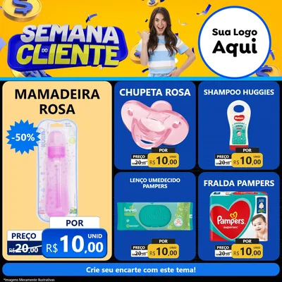 Modelo de Rede Social para Feed Facebook com o tema Semana do Cliente para Bebês