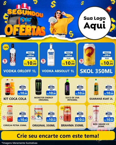 Modelo de Rede Social para Feed Instagram com o tema Segundou de Ofertas para Distribuidora de bebidas